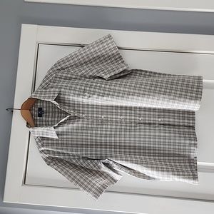Light green/white plaid short sleeve shirt!